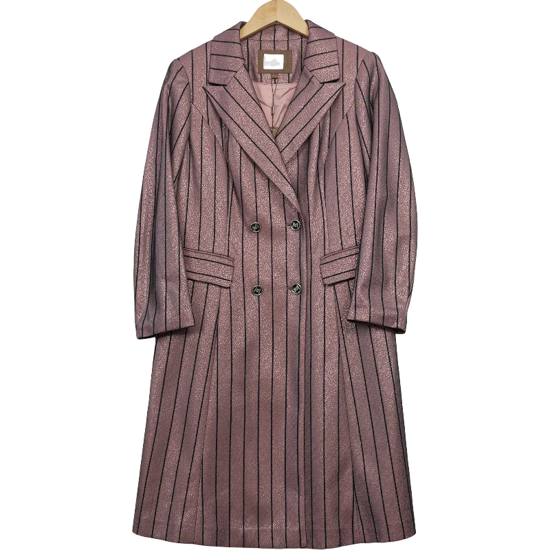 【MT姿】专柜折扣女装新款洋气通勤时尚轻奢气质粉色女士风衣-21351