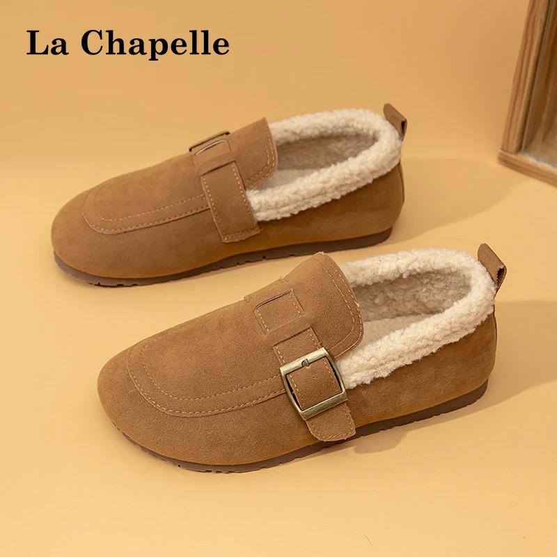 La Chapelle/拉夏贝尔短款雪地靴新款女百搭加厚209平底保暖棉鞋