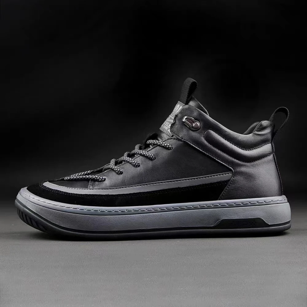 2025年秋冬款男士时尚百搭真皮头层牛皮休闲皮鞋LEAB363
