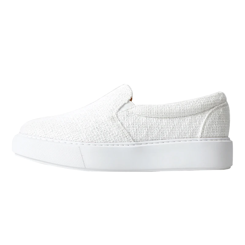 JINIWU吾倪季2025休闲板鞋花泥面小白鞋圆头懒人套脚乐福鞋一脚蹬