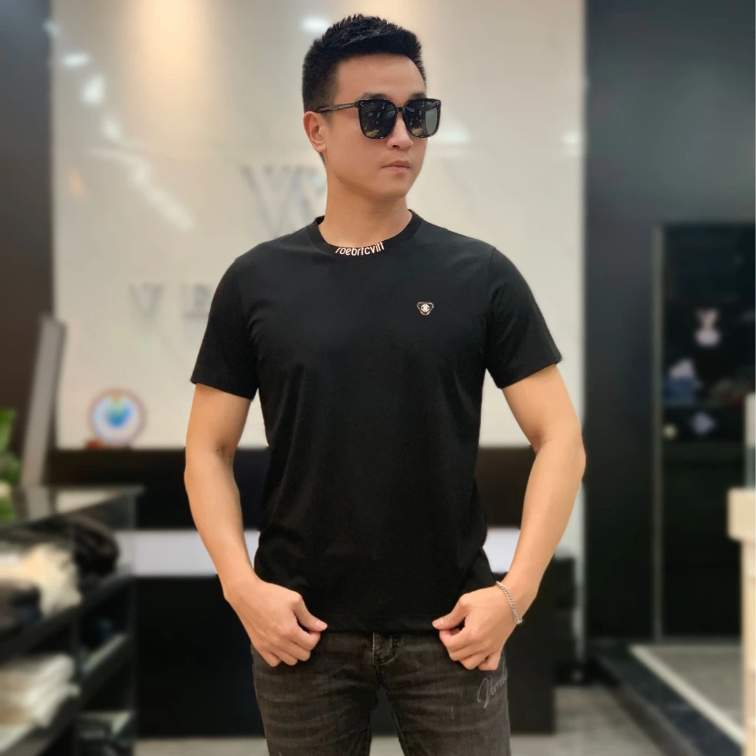 男士时尚夏季高品质百搭休闲半袖轻奢圆领