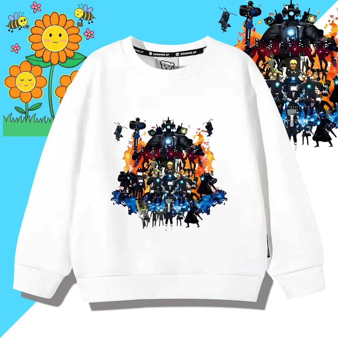 新品秋冬时尚童装款式儿童卫衣圆领印花卡通图案长袖洋气百搭宽松