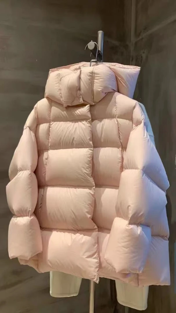 新款按扣鹅绒羽绒服加厚大码女装韩版冬连帽2828