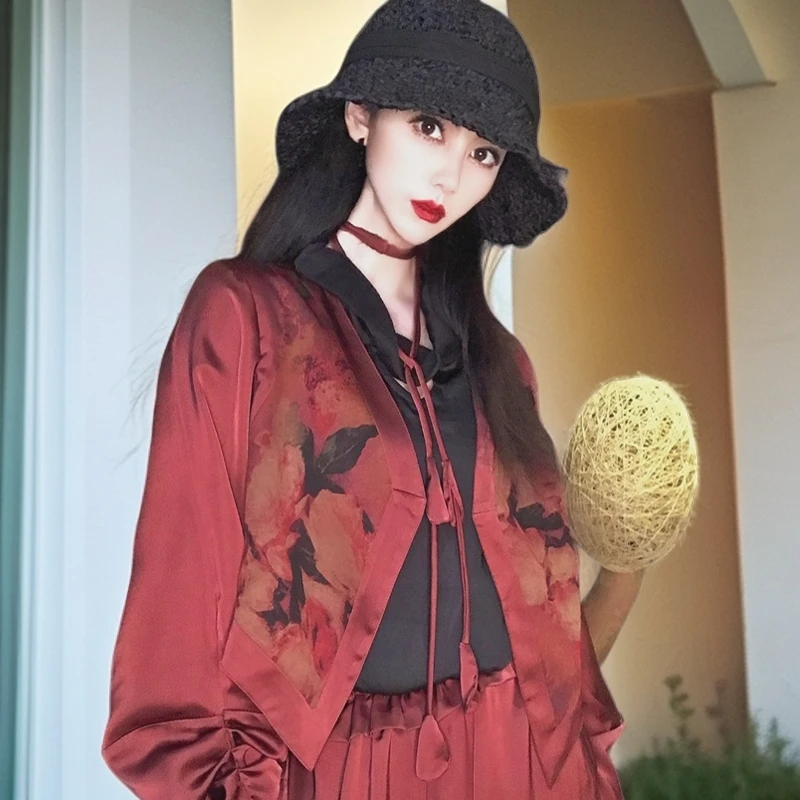 七夕原创秋季新款时尚减龄气质高端女装三件套（上衣+背心+裤子）