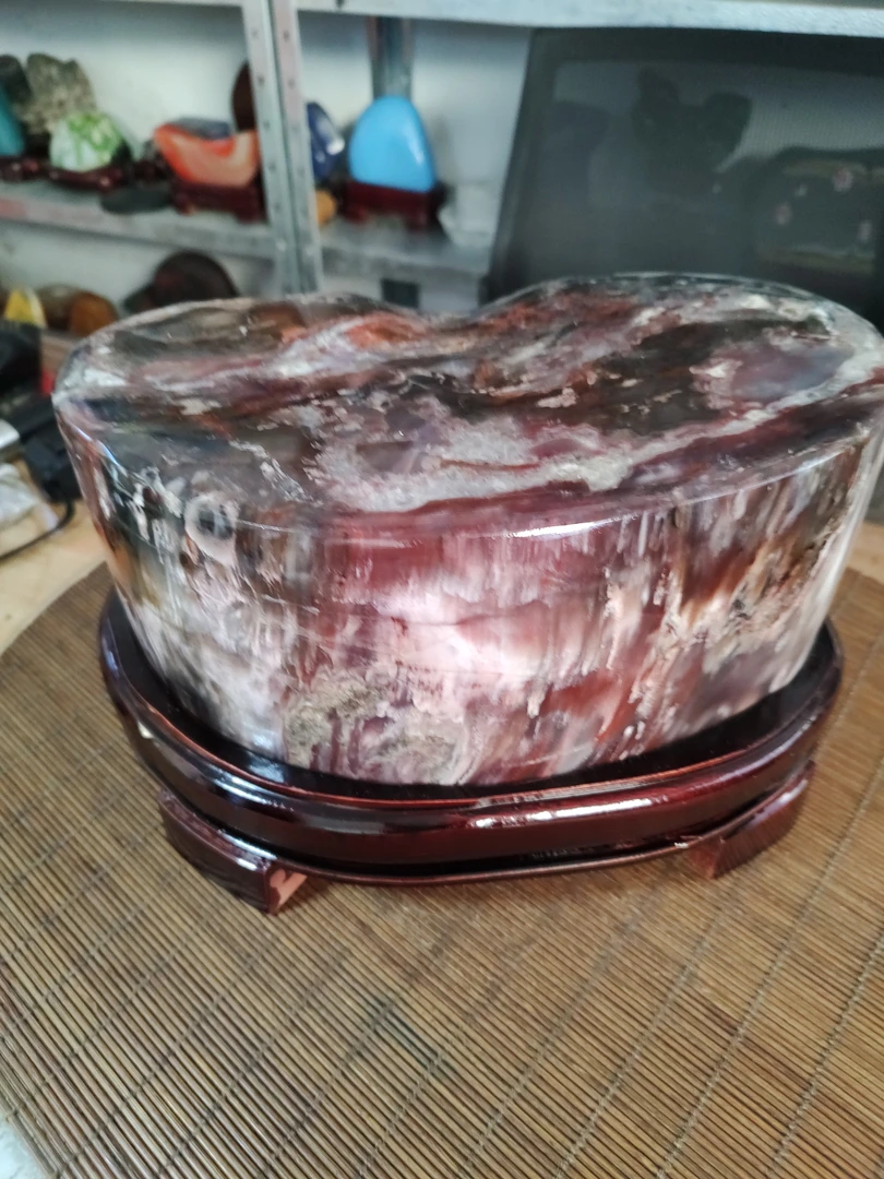 福墩树化奇石家居装饰盆景石花架摆件