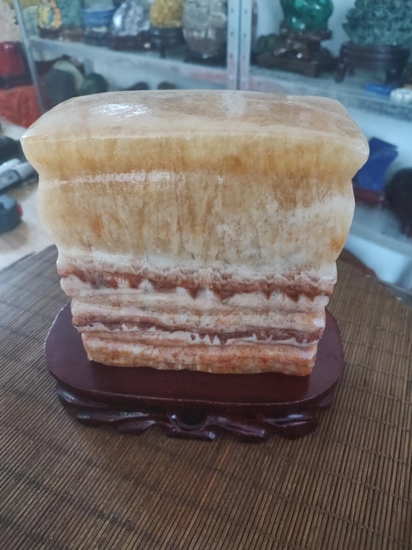 升官发财肉,肉石摆件收藏盆景石花架摆件