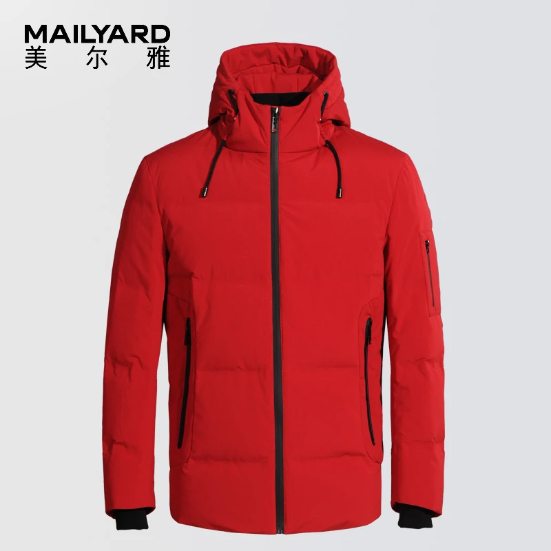 MAILYARD/美尔雅羽绒服男 休闲时尚男士连帽白鸭绒棉袄外套 114
