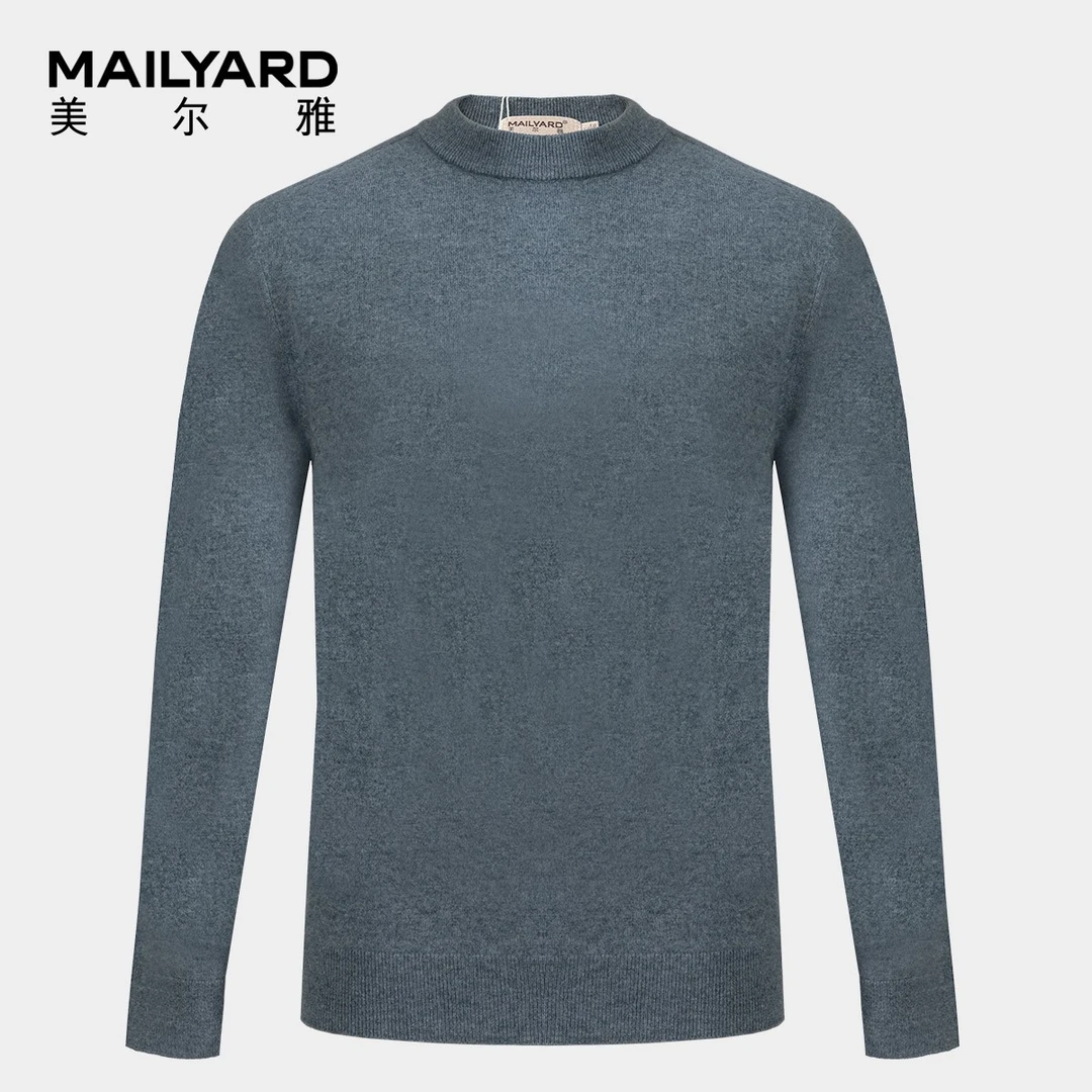 MAILYARD/美尔雅羊毛衫 纯羊毛商务休闲男士秋冬圆领套头毛衣 323