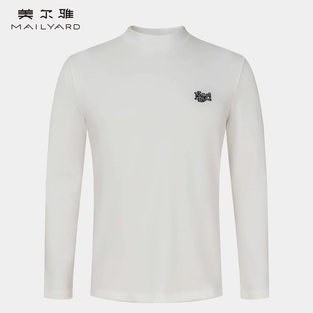 MAILYARD/美尔雅长袖T恤莫代尔男士休闲百搭日常半高领打底衫 257