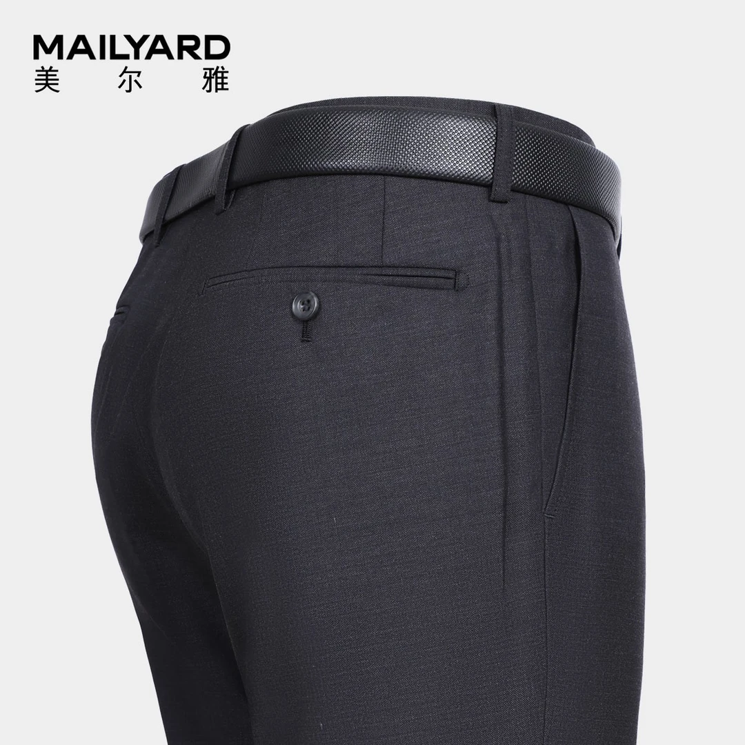 MAILYARD/美尔雅西裤男 春夏羊毛商务男士修身长裤薄西装裤子 322