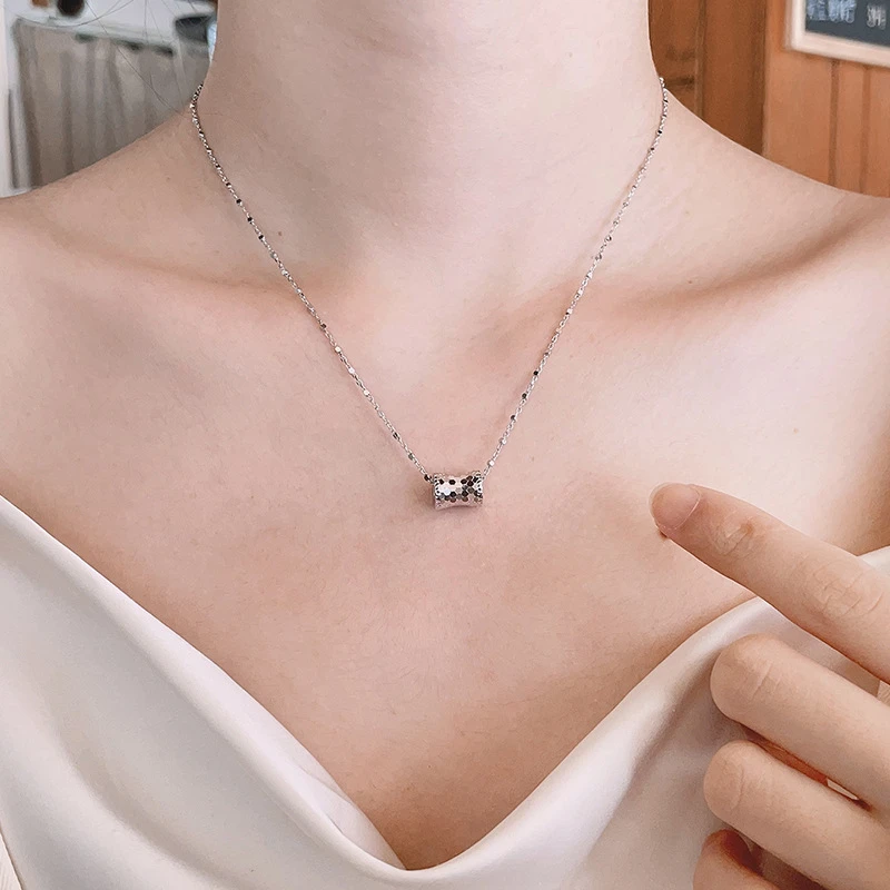 坠链均925银 欧美流行新款蜂巢小蛮腰锁骨项链女简约时尚个性百搭