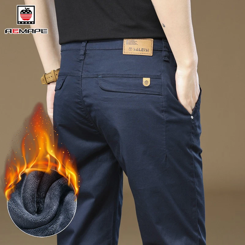 男士秋冬裤子男款休闲裤保暖男裤冬季款加绒加厚西裤2025新款长裤