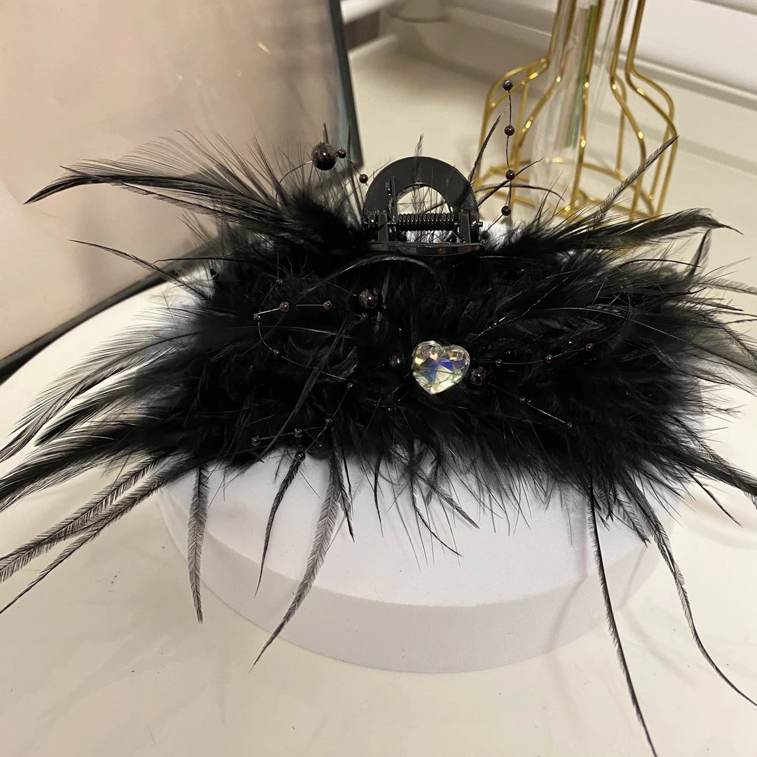 泊瑞雅（凤羽）原创设计轻奢高品质抓夹后脑勺鲨鱼夹时尚气质