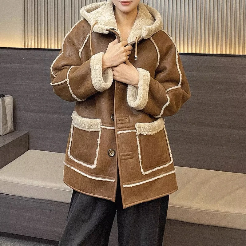 【亿彤推荐】 YiTOng 2024/新款双面连帽穿皮毛一体外套女