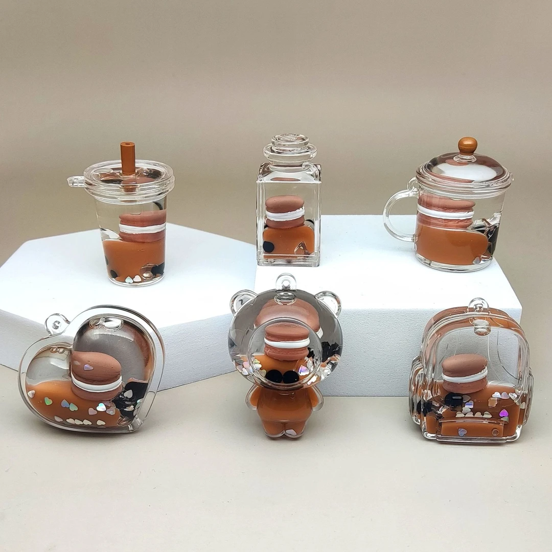 【流沙瓶】咖色异形流沙瓶玩具立体diy摆件1/6