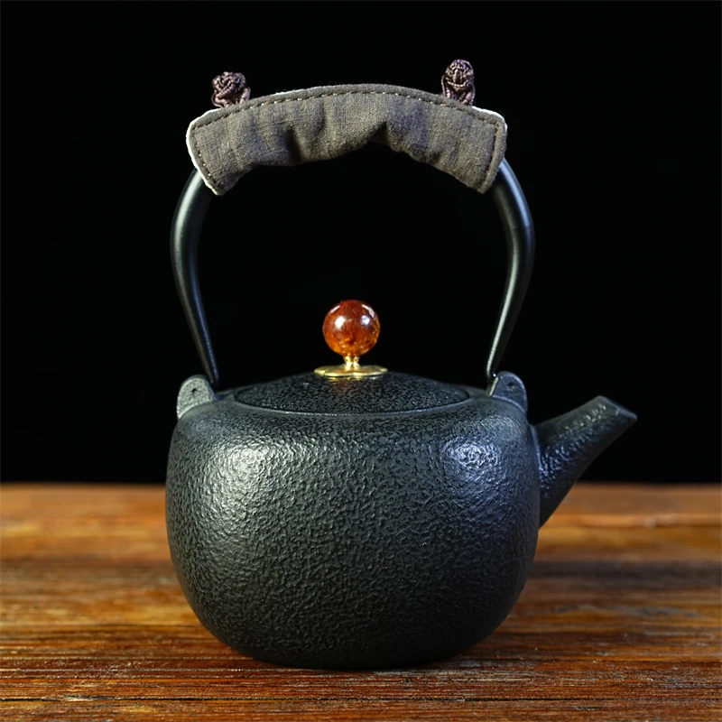 800ml赤木四方素壶铸铁壶烧水壶泡茶壶日式手工复古养生铁壶茶具