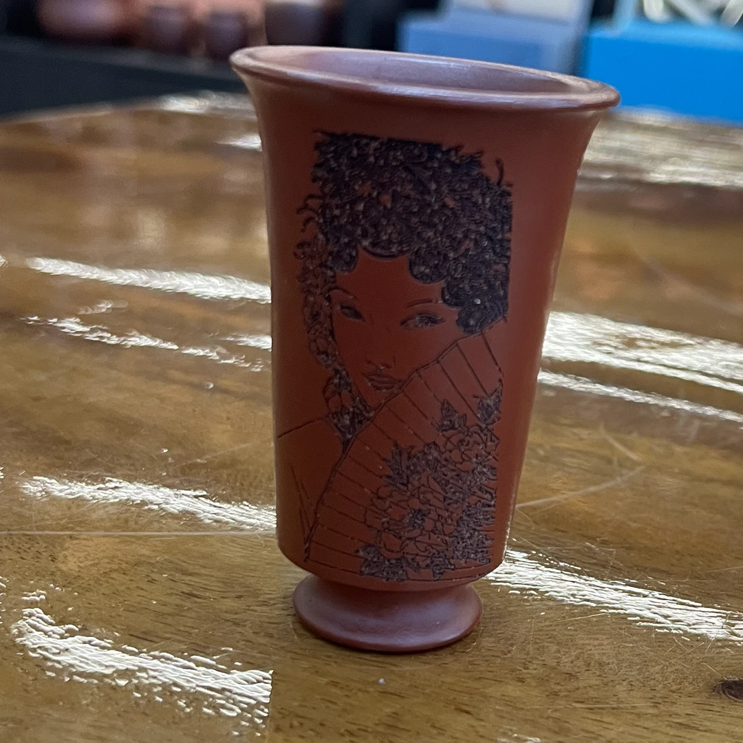 乡宁原矿紫砂   景韵鸿鹄  美女闻香杯