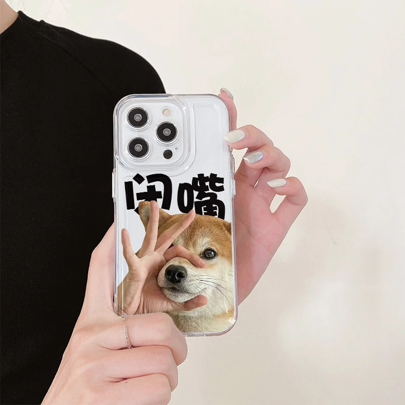 闭嘴狗狗苹果14手机壳华为oppo小米vivo太空iphone13promax女款