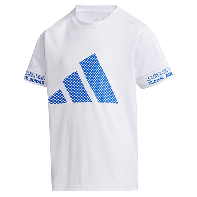 Adidas阿迪达斯夏季新款男女童运动透气短袖休闲T恤FM9794