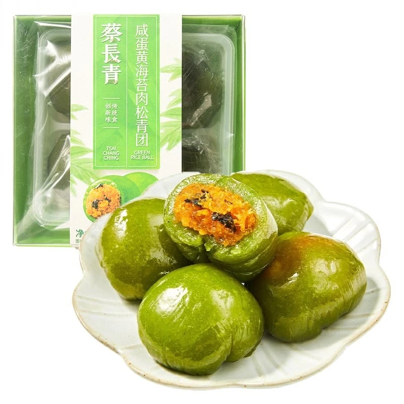 蔡长青咸蛋黄海苔肉松青团（4只装）240g/盒