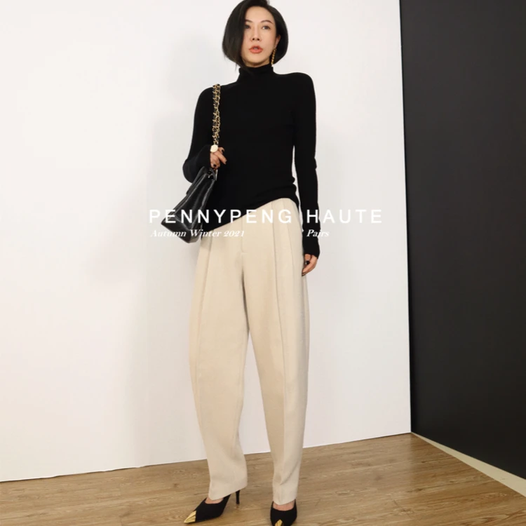 PENNY PENG獨家定制早春两色时尚休闲百搭挺括有型600g厚版西装裤