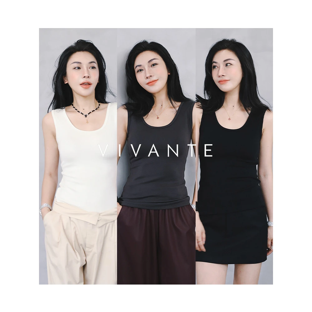 PENNY PENG共鸣黑标系列运动早春春游修身无袖三色背心(无BRA款)