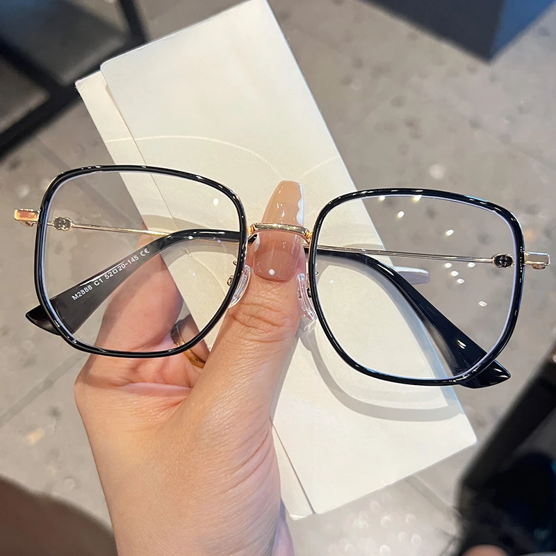 文艺复古多边形近视眼镜女素颜神器大脸显瘦可配有度数-M2888
