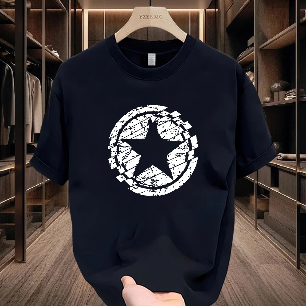 美式痞帅重磅短袖T恤青年男女款夏季ins潮牌街头百搭宽松圆领修身