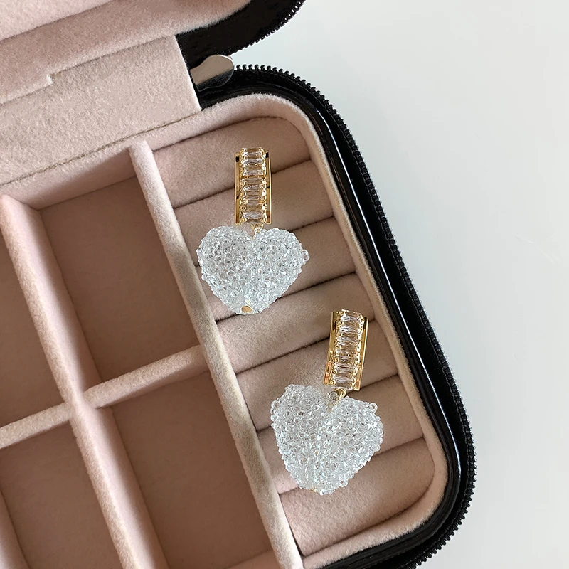 铜合金耳饰 新款设计感爱心清新高贵气质耳环耳钉089139