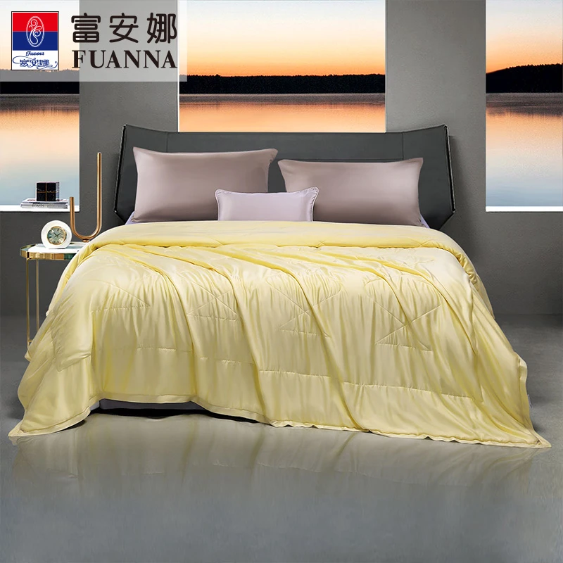 富安娜四季天丝莱赛尔双宫茧桑蚕丝被夏季被子凉感亲肤薄款夏被芯
