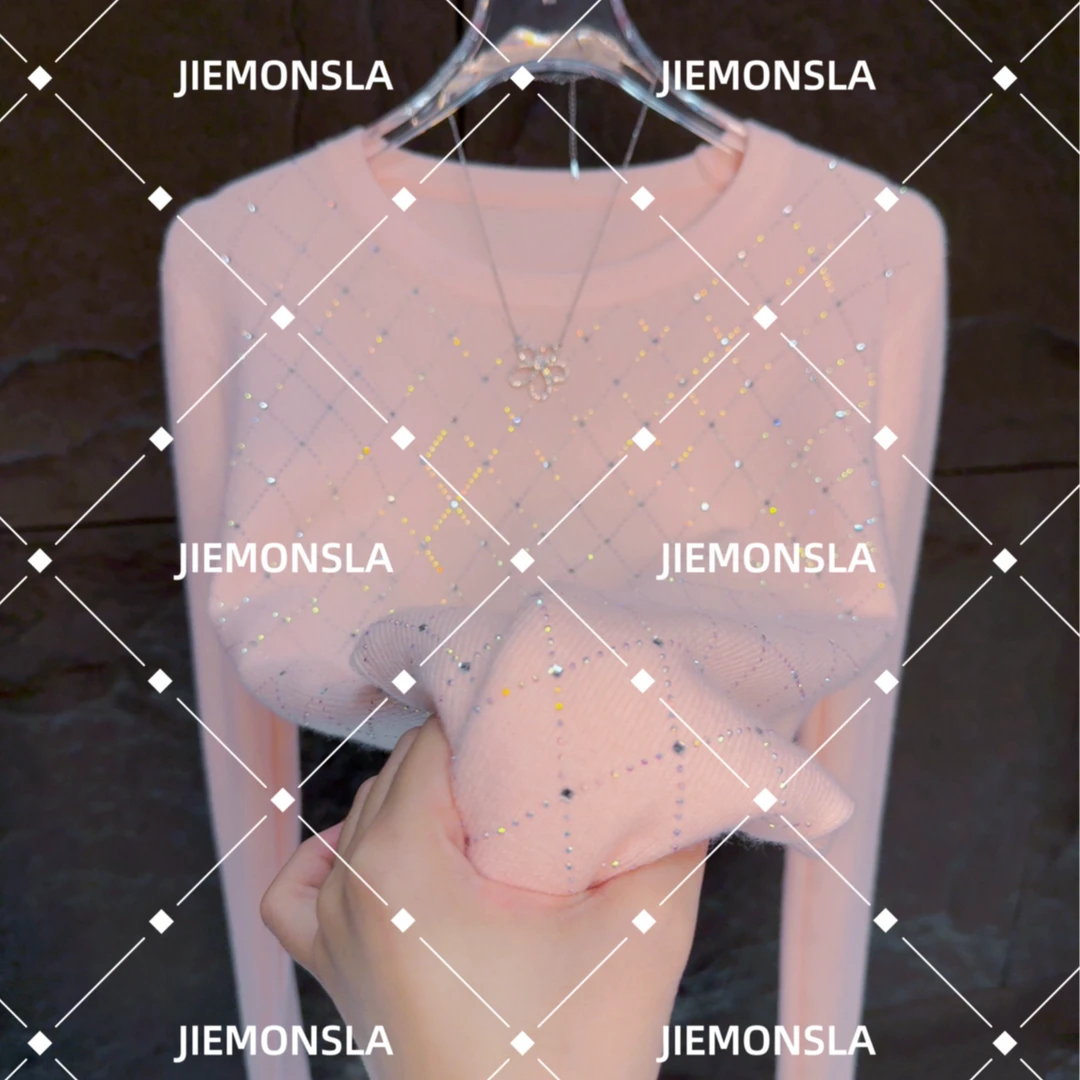 【JIEMONSIA】春秋冬打底衫圆领针织轻奢修身内搭时尚长袖毛衣百搭