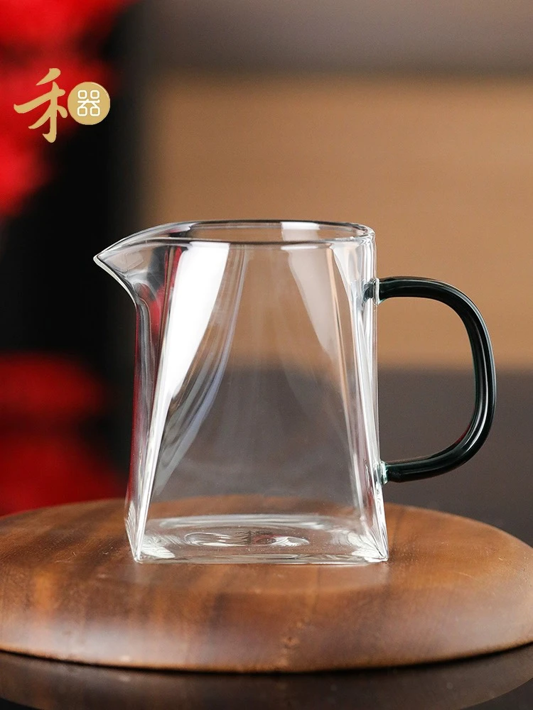 禾器晶彩瀚然茶海高硼硅玻璃四方公道杯手工大容量公杯加厚分茶器