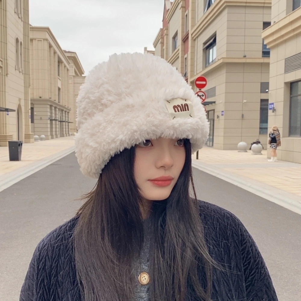 韩版冬季加绒加厚冷帽堆堆帽大脸显小大头围可戴保暖帽防寒绒帽