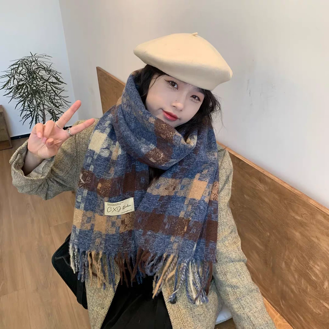 2024新款冬季围脖情侣披肩百搭气质保暖围巾
