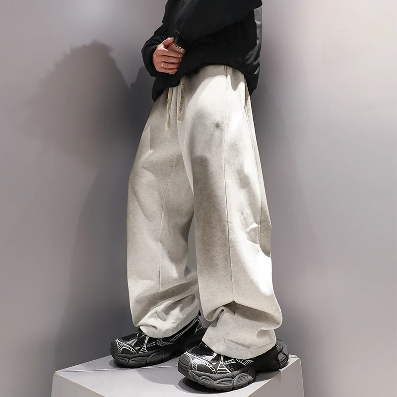 有术做旧脏脏裤复古潮牌加绒裤子男冬季工装宽松设计感阔腿休闲裤