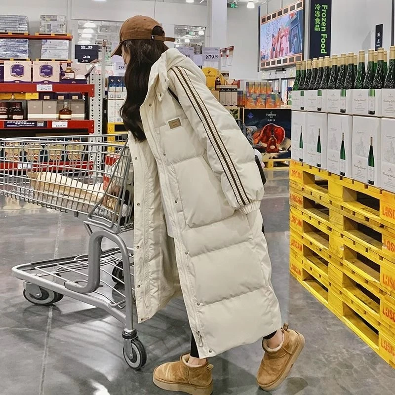 2024长款羽绒棉衣棉服冬季新款修身韩版学院女装加厚外套过膝棉袄