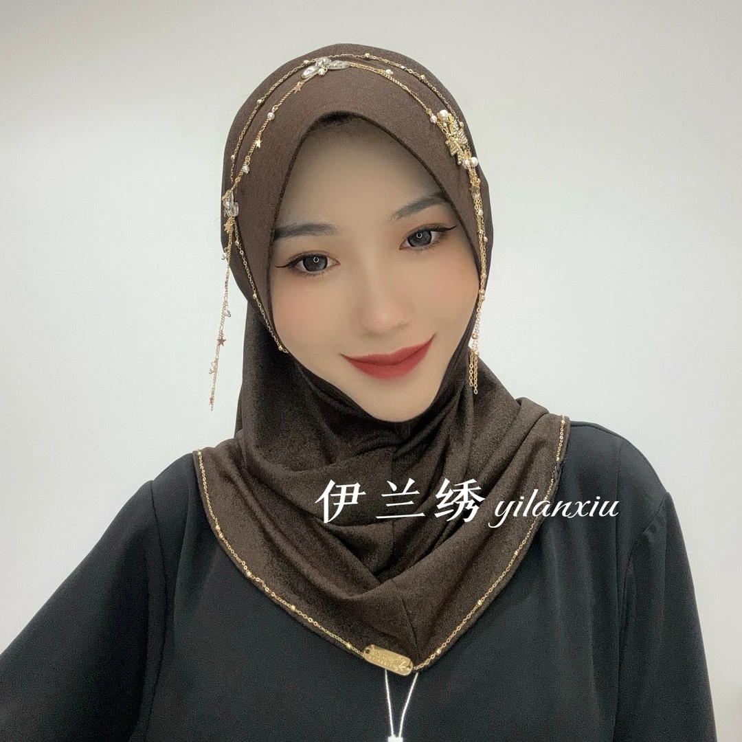 回族小姐姐硬帽檐纱巾燕尾款