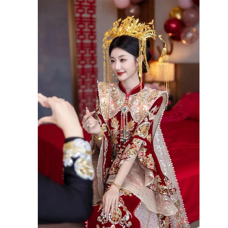 高端秀禾服婚服2025新款新娘结婚礼服中式嫁衣出阁服奢华复古秀和