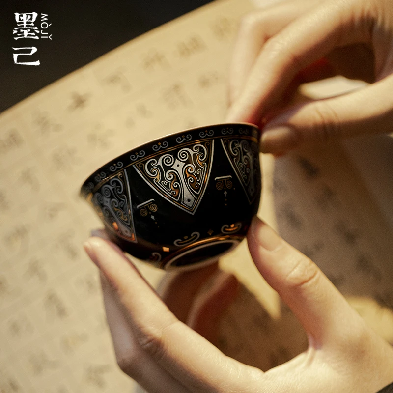 仿漆器黑红-金银错-怀思主人杯