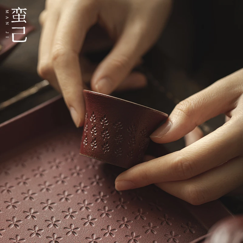 蛮己-京都深绯-小碎花圆口茶杯