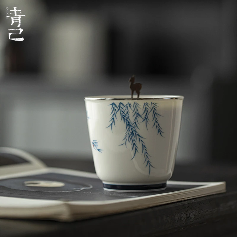 青己-玉泥-燕归来-远扬建水青花釉下彩手绘新中式容量160ml