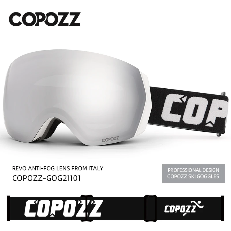 COPOZZ新款滑雪镜双层防雾大球面滑雪眼镜男女单双板卡近视护目镜