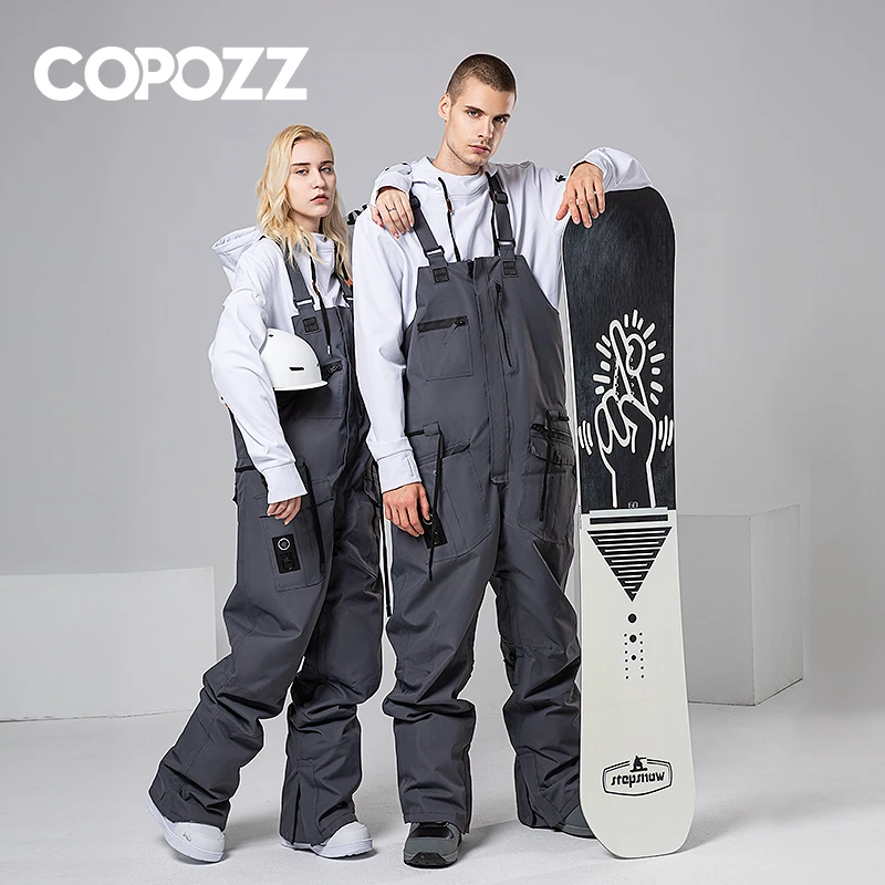 COPOZZ滑雪裤女单板背带裤男宽松雪裤防风防水户外保暖双板滑雪服