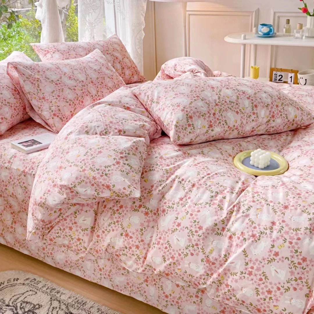 【纯棉套件】100%纯棉宿舍三件套 四件套清新洋气柔软舒适透气亲肤