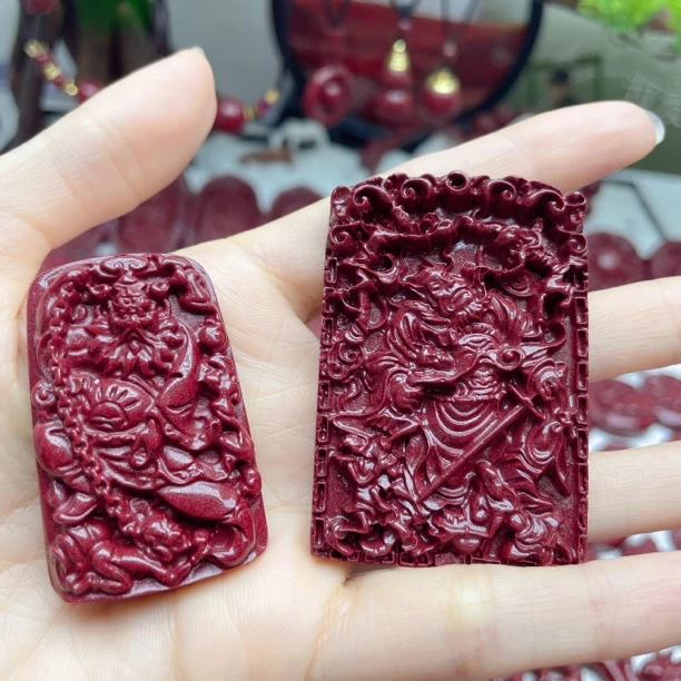 含辰砂工艺品高含量正品朱砂 钟馗吊坠