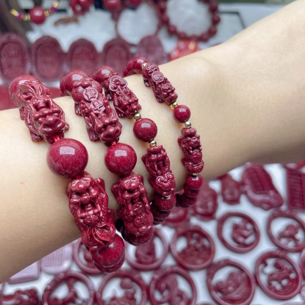 含辰砂工艺品高含量 貔貅手链 男女同款