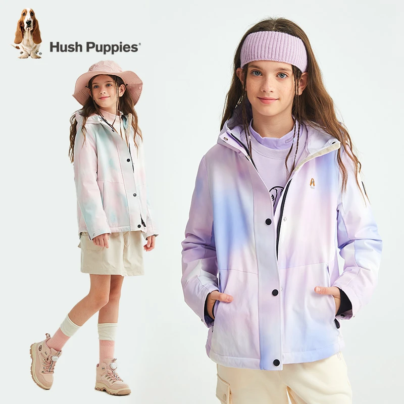 【三防厚风衣】暇步士童装冬季新款女童幻彩户外加绒保暖厚外套