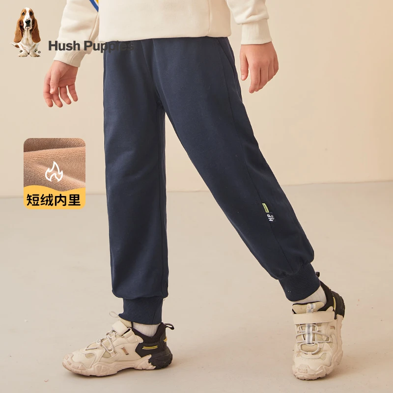 暇步士童装长裤冬季加厚款儿童休闲加绒短绒休闲保暖运动裤CK664