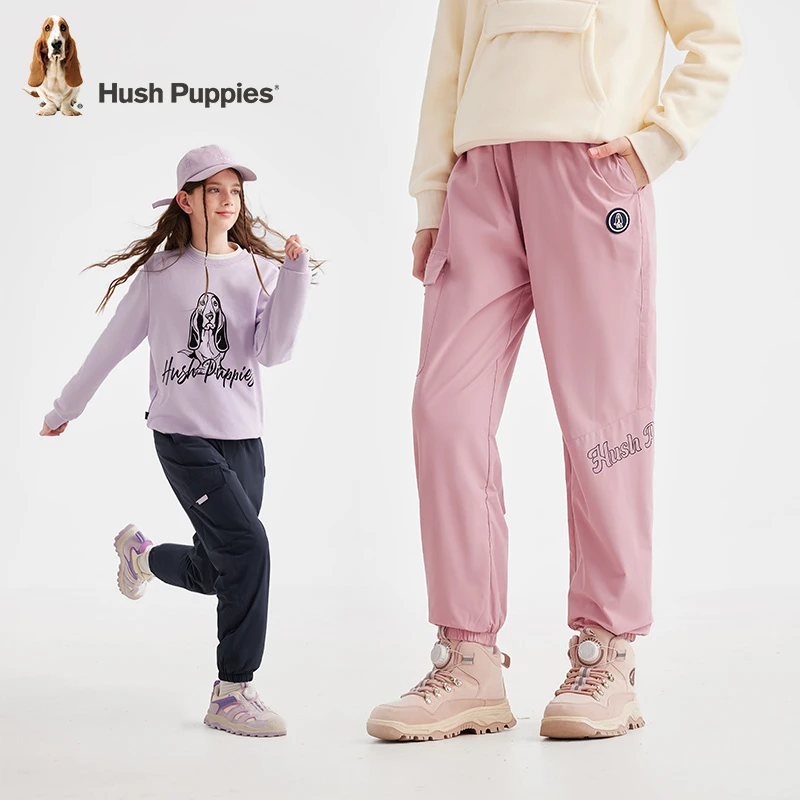 【三防双层加绒裤】暇步士童装冬季女童超柔短绒保暖梭织长裤