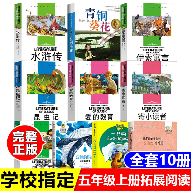 五年级上册拓展阅读蓝鲸的眼睛爱的教育寄小读者我们的母亲叫中国